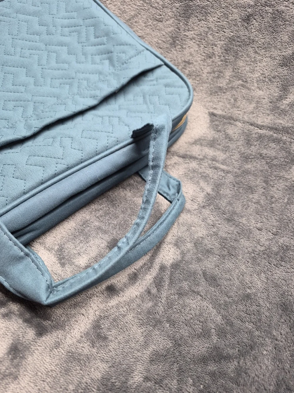 Nishel 4 Sections Travel Bag Cosmetic Organizer with Hook Blue Green Gold Tone